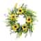 26" Artificial Sunflower Lavender Winter Jasmine Floral Spring Wreath